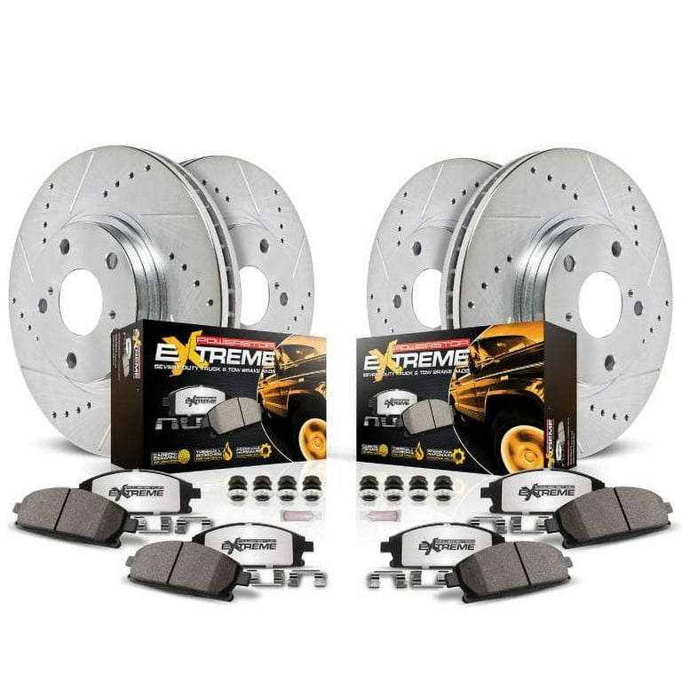 Front and Rear Z36 Truck & Tow Carbon-Fiber Ceramic Brake Pad and Drilled