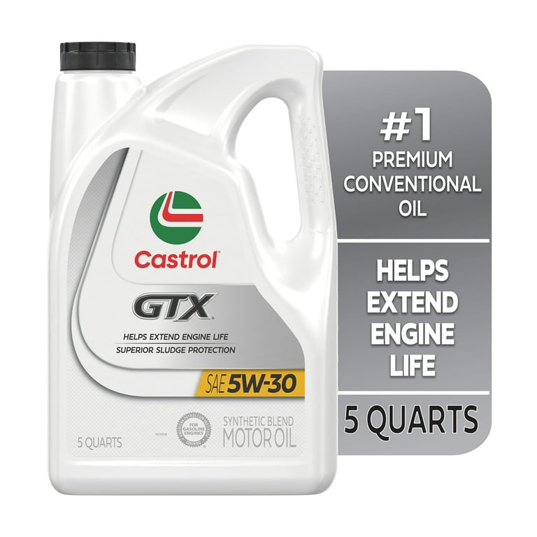 Castrol GTX 5W-30 Synthetic Blend Motor Oil, 5 Quarts - Image 5