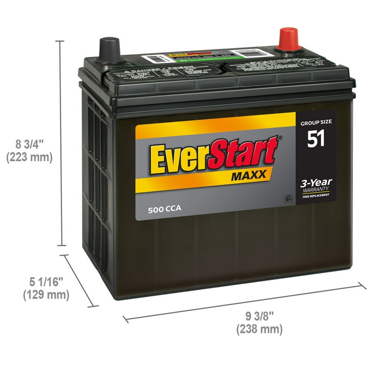 EverStart Maxx Lead Acid Automotive Battery, Group Size 51 12 Volt, 500 CCA - Image 2