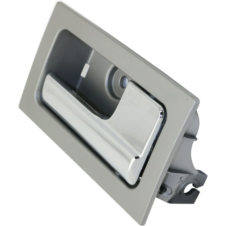 Interior Door Handle Compatible with 2009-2014 Ford F-150 Front, Passenger Side Extended Cab Pickup Silver bezel with chrome lever With power lock - Image 3