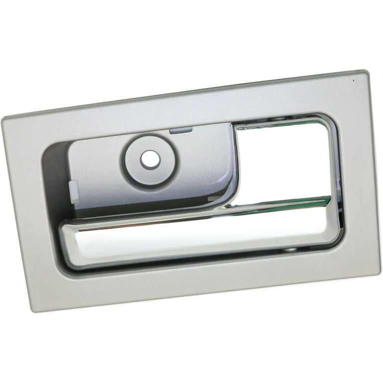 Interior Door Handle Compatible with 2009-2014 Ford F-150 Front, Passenger Side Extended Cab Pickup Silver bezel with chrome lever With power lock