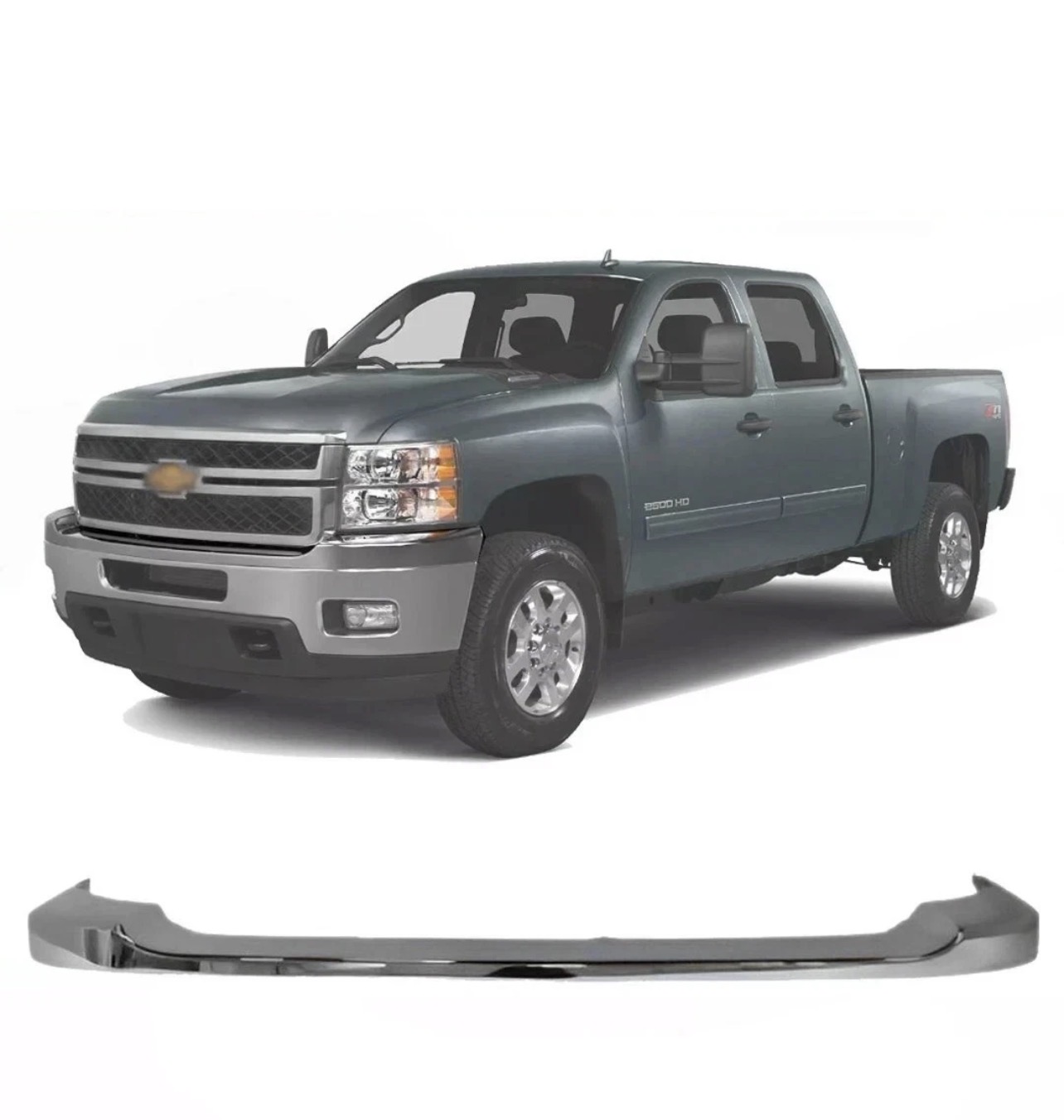 Front Bumper Upper Cover Chrome For 2011-2014 Chevrolet Silverado 2500 3500 HD